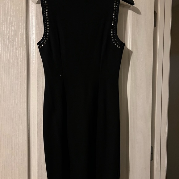 Carmen Marc Valvo Sheath Black Studded Dress - Picture 4 of 6
